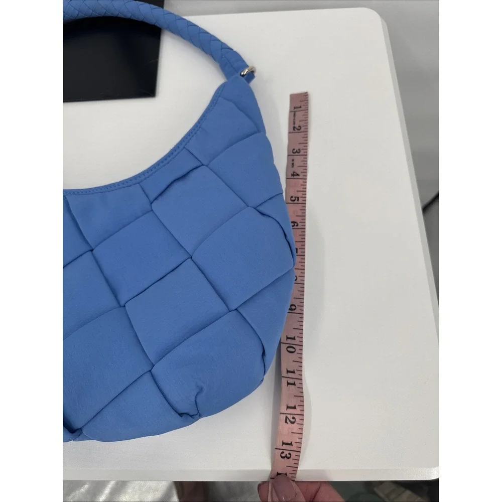 Jason Wu Women Nylon Woven Hobo Shoulder Bag Vista‎ Blue Summer Half Moon
